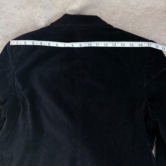 Vtg Rafaella Black Velvet Structured 2 Button Blazer Women’s 12 Retro Preppy - Picture 9 of 9
